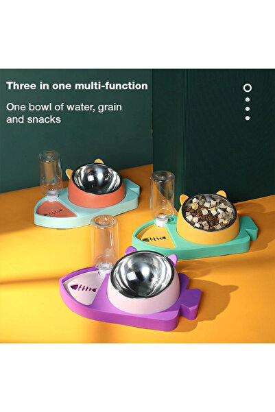 Manolex Water and food dispenser for small/medium cats and dogs, 33 x 18 Cm, Multicolor