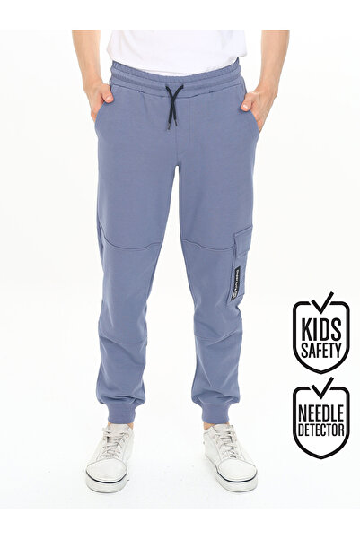 Denokids Erkek Çocuk Koyu Gri Cepli Eşofman Altı