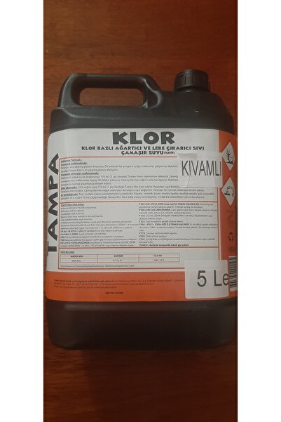 TAMPA KIVAMLI Klor Bazlı Ağartıcı Ve Leke Çıkartıcı Sıvı Çamaşır Suyu 5lt
