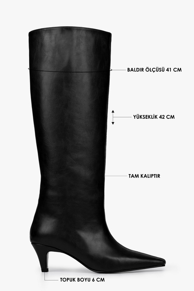 Shoeberry Women's Amira Black Leather Boots