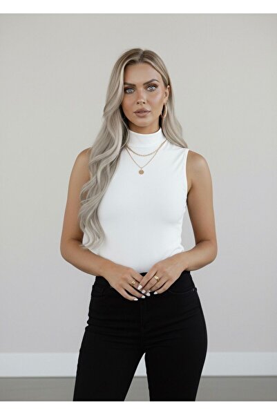 hashtag Body fără mâneci pentru femei, din viscoză, cu decolteu înalt