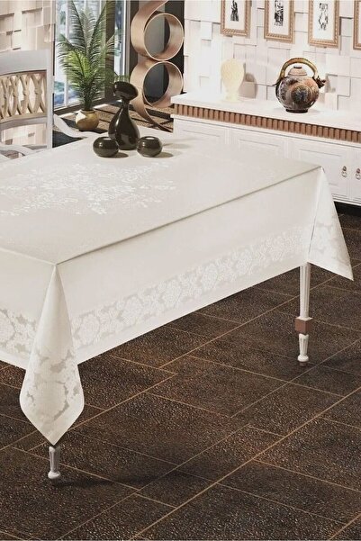 Hevia Home Dertsiz Leke Tutmaz Dantel Desenli Masa Örtüsü Modern Tasarım 160x...