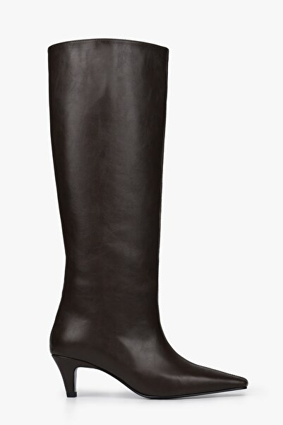 Shoeberry Γυναικείες μπότες Amira καφέ δερμάτινες