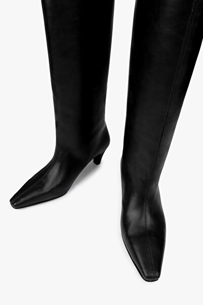 Shoeberry Women's Amira Black Leather Boots