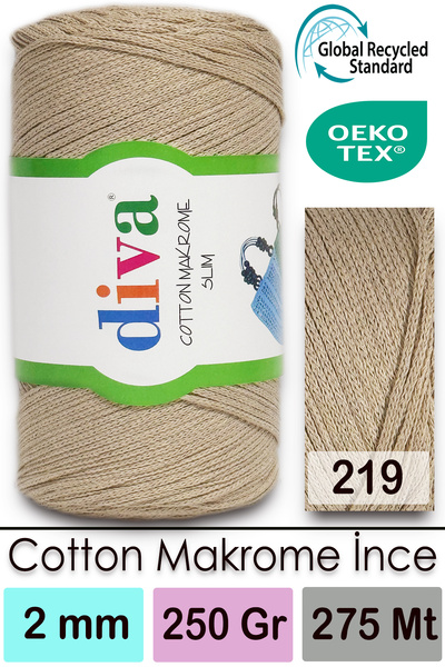 Diva İplik Diva Cotton Macrame Subțire 219 Nohut