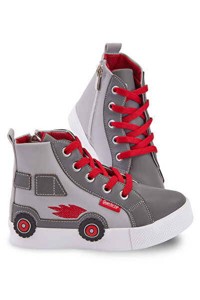 Denokids Araba Erkek Çocuk Gri Sneakers Spor Ayakkabı