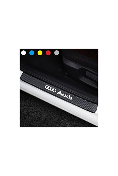 pınaxar Accessory Auto Door Sill Sticker Carbon Compatible for Audi 4 Pieces