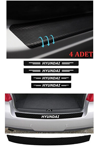 pınaxar Compatible Accessory Auto Trunk and Door Sill Sticker Set Carbon for ...