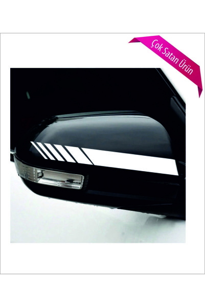 pınaxar Auto Mirror Strip custom new sticker White 2 Pieces 20*2.5 Cm