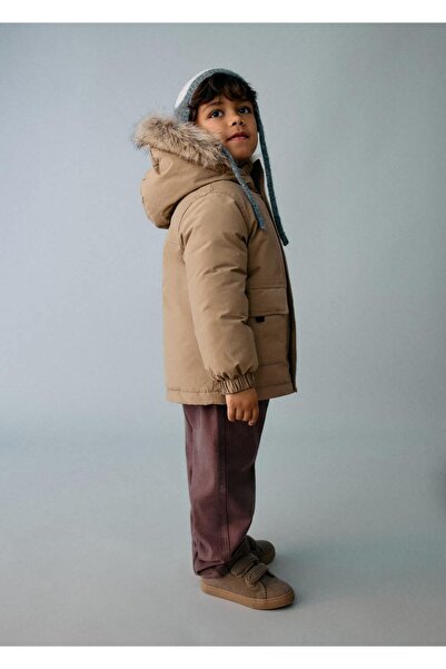 MANGO Baby Kapüşonu suni kürklü anorak