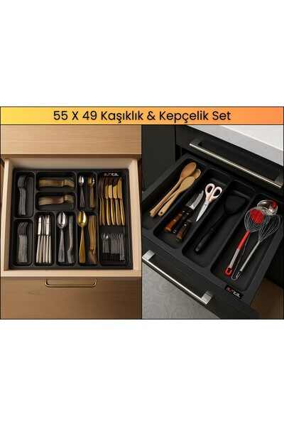almital mobilya aksesuarları furniture accessories 55x49 cm. Antrasit Kaşıklı...