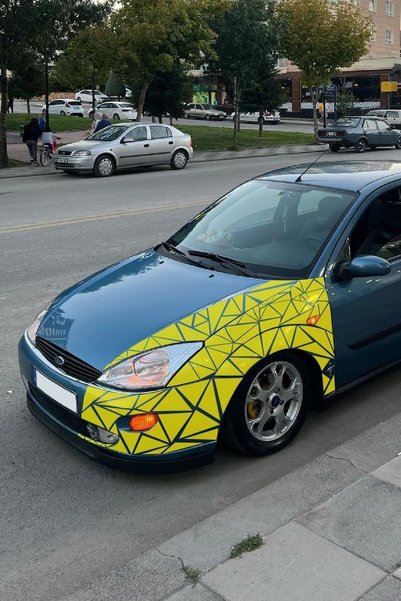 pınaxar Triangle Cut Camouflage Car Covering Sticker Foil 1 Square Meter (Mat...