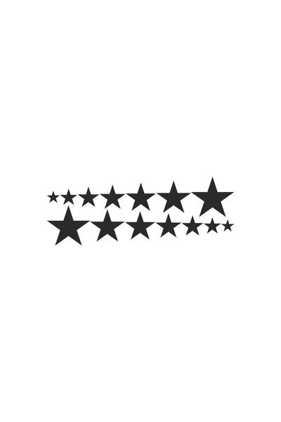 pınaxar Star Auto Sticker 14 Pieces Black 40X15 cm