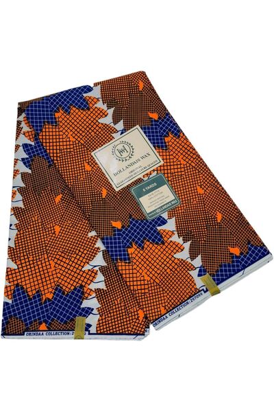 Generic أقمشة الشمع الأفريقية 6 ياردات 100% قطن قماش أنقرة مطبوع متعدد الألوان