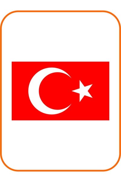 pınaxar Moon Star Square Crescent Flag Auto Sticker Red 15*9 Cm