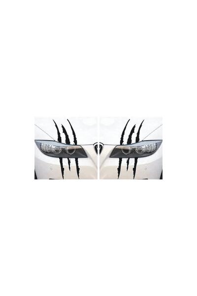 pınaxar Monster Canavar Pençe Izi Uzun Siyah Far Sticker - Araba Etiket, Çıka...