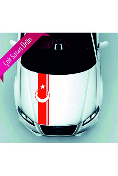One VIP Sale Ay Yıldız Kaput Şerit Oto Sticker Kırmızı 117*20 Cm