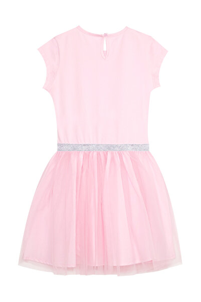 Denokids Kedicik Unicorn Kız Çocuk Tüllü Tütü Pembe Elbise