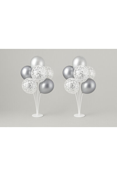 parti kral Balon Süsleme Standı 7 li Çubuklu 2 li Set Ayaklı Standı 14 Adet B...