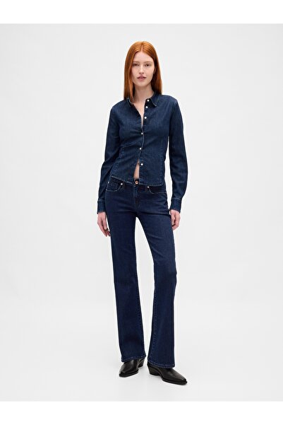 GAP Kadın Lacivert Low Rise Long & Lean Jean Pantolon