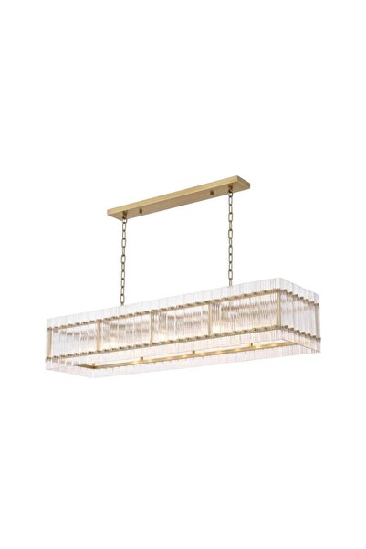 Cristalin Aydınlatma Royale Eskitme Bronz Kristal Yemek Masası Üzeri Avize