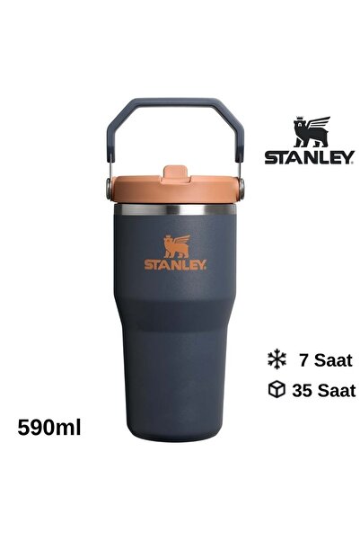 Stanley The IceFlow Flip Straw Pipetli Termos Bardak 0.59 LT Matara LACİVERT