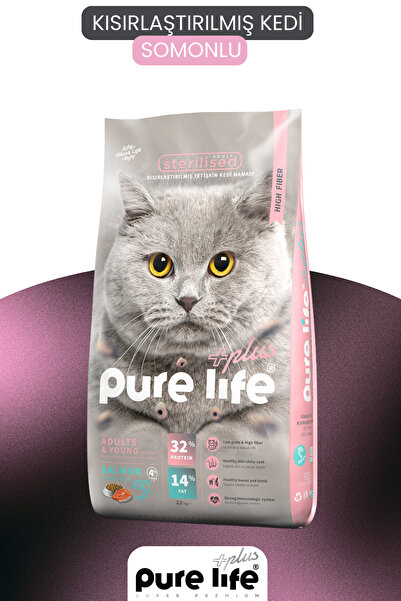 PureLife Plus Somonlu Kısır Kedi Maması 12 Kg
