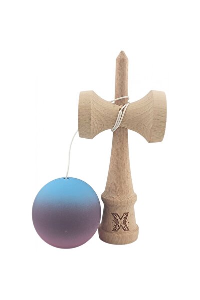 Flippy Kendama X Original, Επαγγελματικό, Flippy, Ξύλινο, Λαβή από καουτσούκ, 18 cm, Μπλε/Μωβ/Ροζ