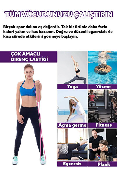 qualityworld Pilates Direnç Lastiği Jimnastik Spor Lastik Egzersiz Evde Spor ...