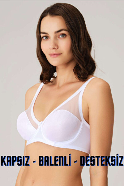 Anıl Lingerie Sutien pentru femei, fără căptușeală, fără burete, din satin, fără susținere, modelator, minimizator, reductor - alb 3592