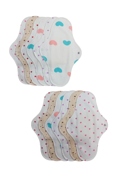 Ponped Yıkanabilir doğal kadın pedi 10'lu gece fırsat set