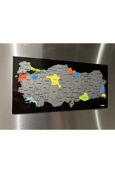 MapofX Gez Kazı Magnet Türkiye Map - with Black Background - Small Size - Engravable Map - Gez Kaz - Engraved
