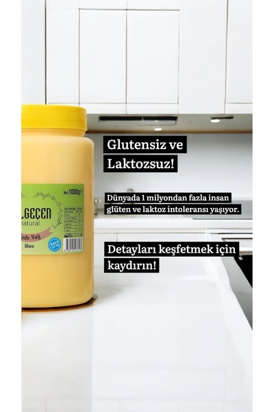 Çölgeçen Natural Sade Yağ (GHEE) 1 Kg - Glutensiz, Laktozsuz, Kazeinsiz, Katkısız Saf Yağ
