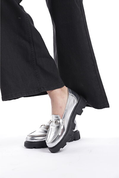 ZORIWORLD Moment Silver Loafers for Women - Embellished Loafers