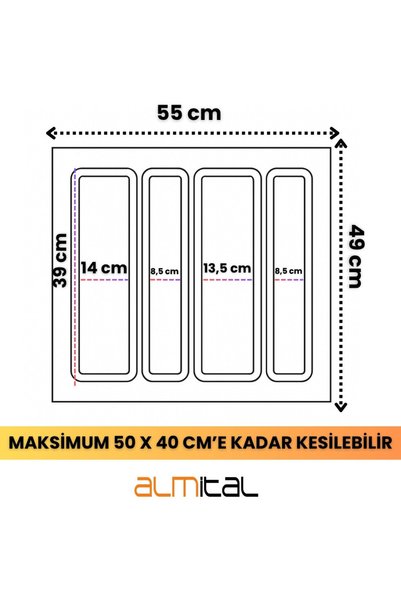 almital mobilya aksesuarları furniture accessories Almital 55X49 Cm_Anthracite Plastic Patterned Ladle - (Can Be Cut up to 50X40 cm) Free Cutting