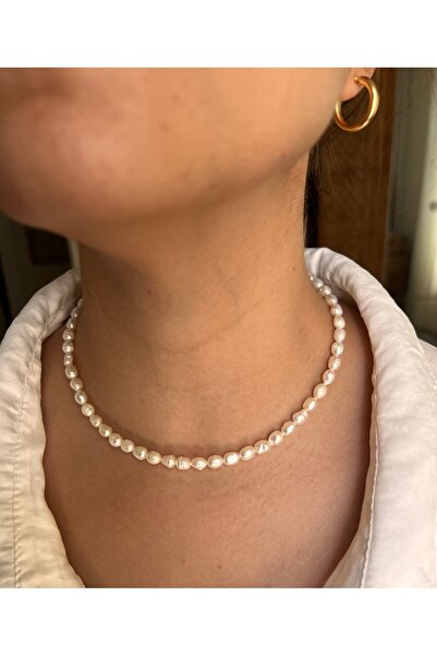 TUELA TuelaTaki / Gerçek Arpa İnci (4mm) Kolye