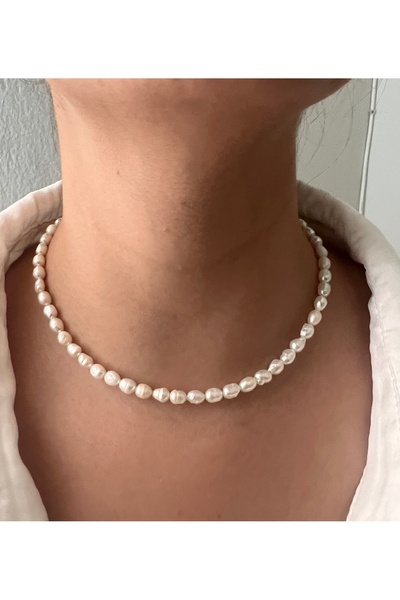 TUELA TuelaTaki / Gerçek Arpa İnci (4mm) Kolye