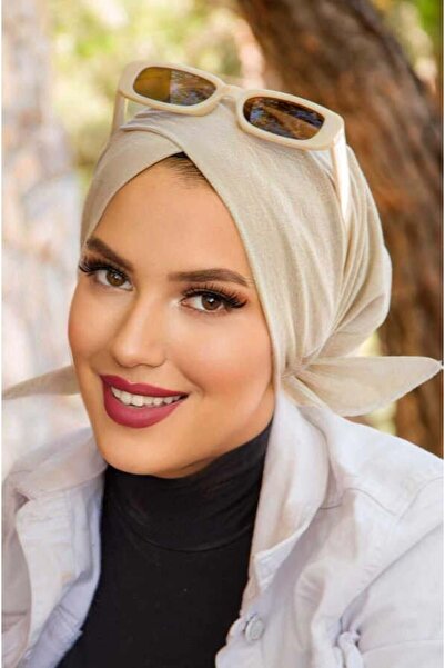 Aişe tesettür Εκρού Φωτεινό Σταυρός Καπέλο