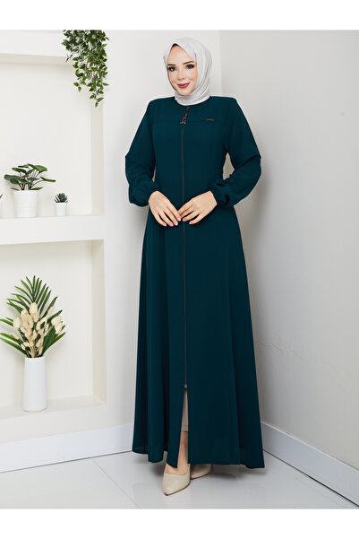 Efelif Emerald Hakim Collar Zippered Large Size Stylish Design Sports Ferace