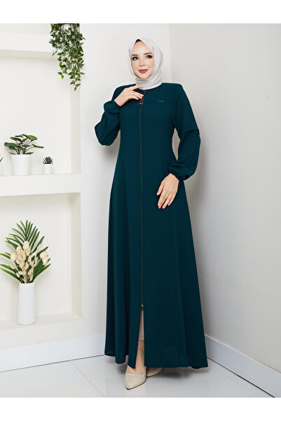 Efelif Emerald Hakim Collar Zippered Large Size Stylish Design Sports Ferace