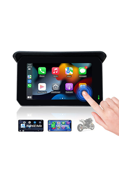 OEM 5 INCH GPS Navigation for Motorcycles, Android Auto & Apple CarPlay, Mirroring, IPS Touch Screen