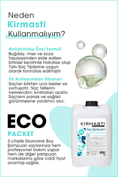 Kırmastı Bitki Özlü Onarıcı Saç Bakım Şampuanı 5 Litre Prokeratin Hair Shampoo Avantajlı Ekonomik Boy 5000ml