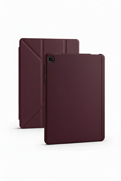 TEKNETSTORE Samsung Galaxy Tab S6 Lite P610 P620 Uyumlu Origami Kalem Bölmeli Trifolding Yumuşak Silikon Kılıf