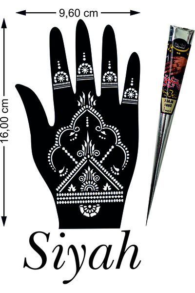 hennadibace Kına Kalıbı (GEÇİCİ DÖVME ŞABLONU) Hint Kınası Henna Tattoo Stenc...