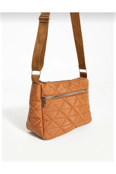 La'Graccia Kapitone Kahverengi Fermuarlı Iki Bölmeli Omuz Çanta