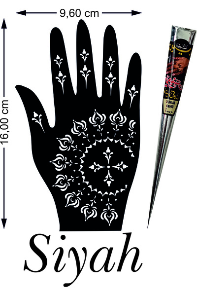 hennadibace Kına Kalıbı (GEÇİCİ DÖVME ŞABLONU) Hint Kınası Henna Tattoo Stenc...