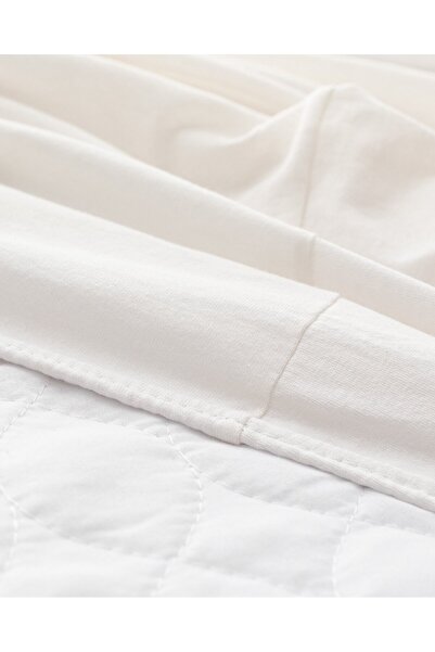 Madame Coco Elastisches Einzelbettlaken aus 100 % gekämmter Baumwolle – Ecru