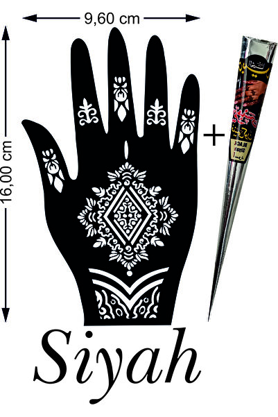 hennadibace Kına Kalıbı (GEÇİCİ DÖVME ŞABLONU) Hint Kınası Henna Tattoo Stenc...