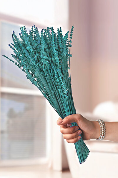 Smyrna Çiçek Şoklanmış Dökülmeyen Gerçek Lavanta TURKUAZ MAVİ