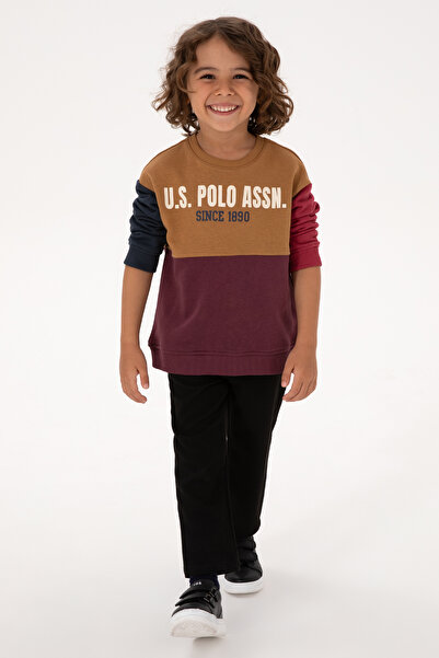 U.S. Polo Assn. Boy's Burgundy Crew Neck Sweatshirt 50316494-Vr177